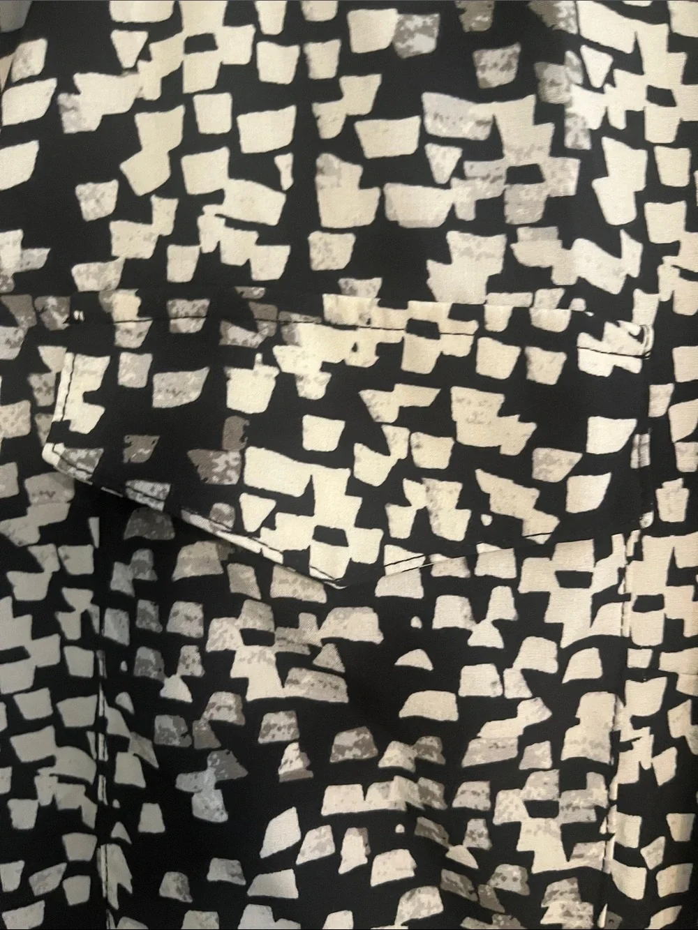 NY Collection Black and White Printed Midi Dress